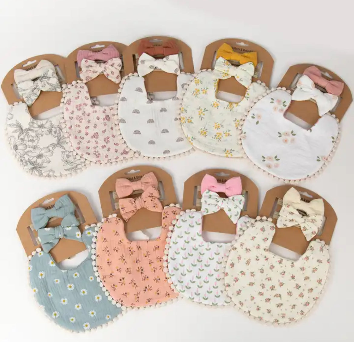 3 Piece Baby Bib and Headband Set, Infant, Toddler