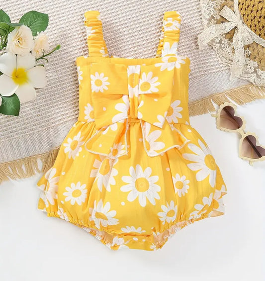 Daisy Print Yellow Romper, infant, baby, girl / SALE: Reg. $12.95