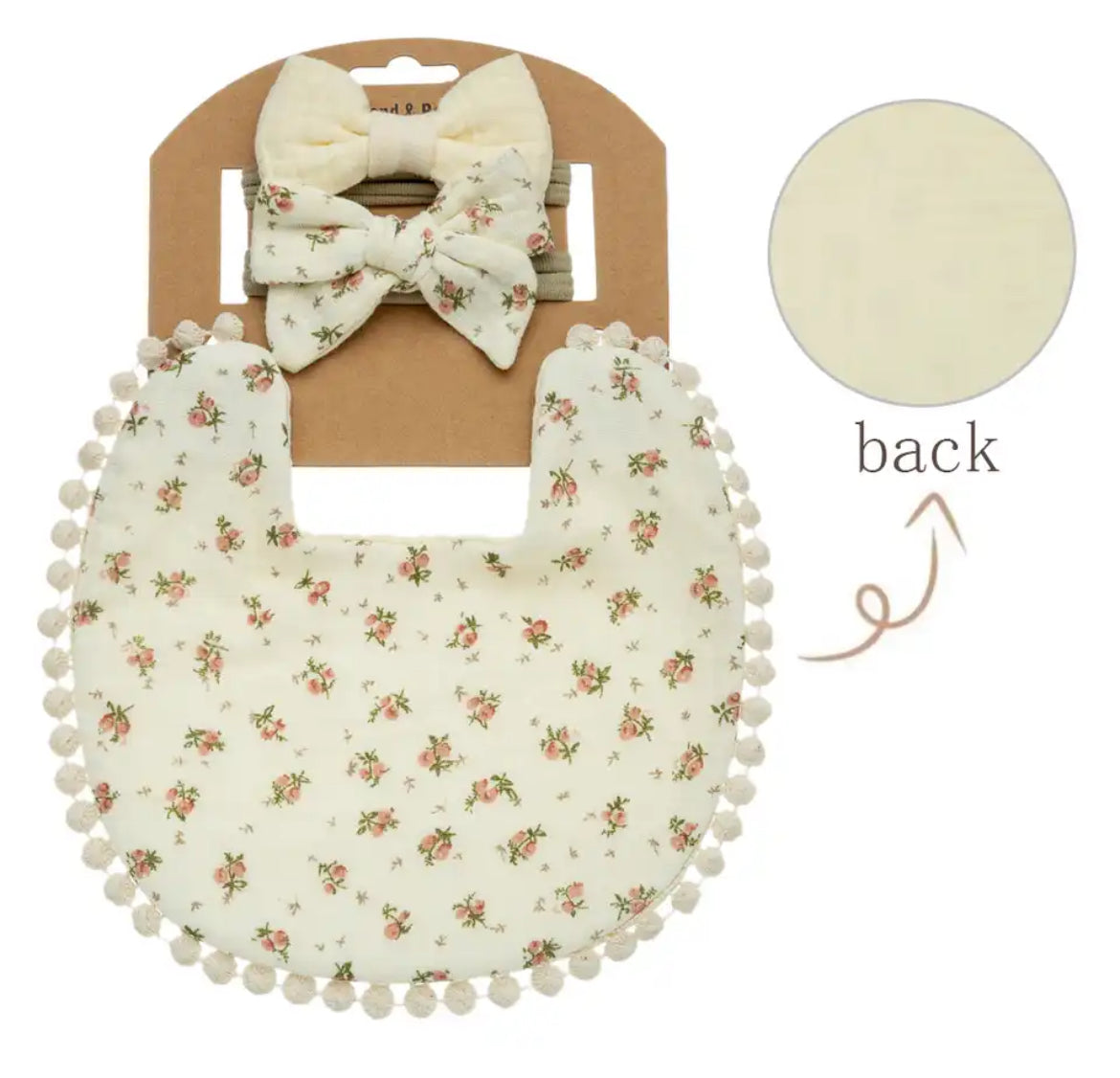 3 Piece Baby Bib and Headband Set, Infant, Toddler