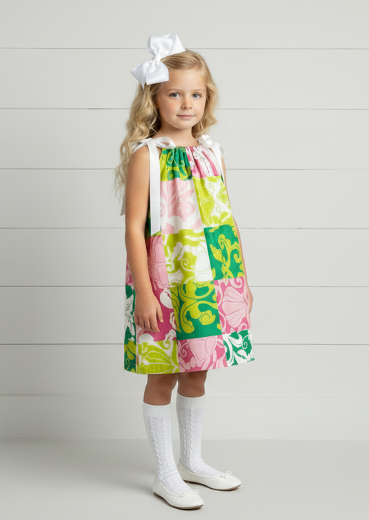 Resort Print Sundress, girl, kids, clothing, preppy, beach