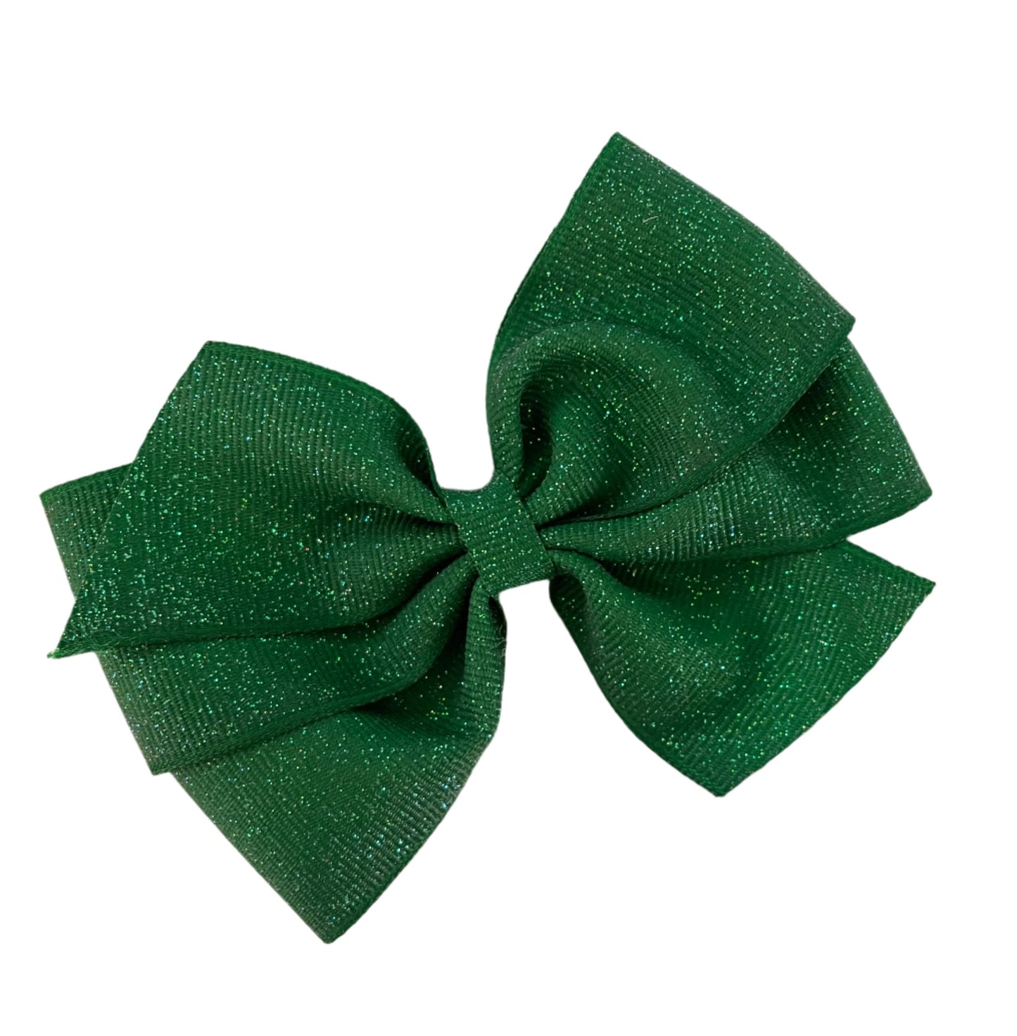 Green Glitter Hair Bow, girl, holiday, Christmas