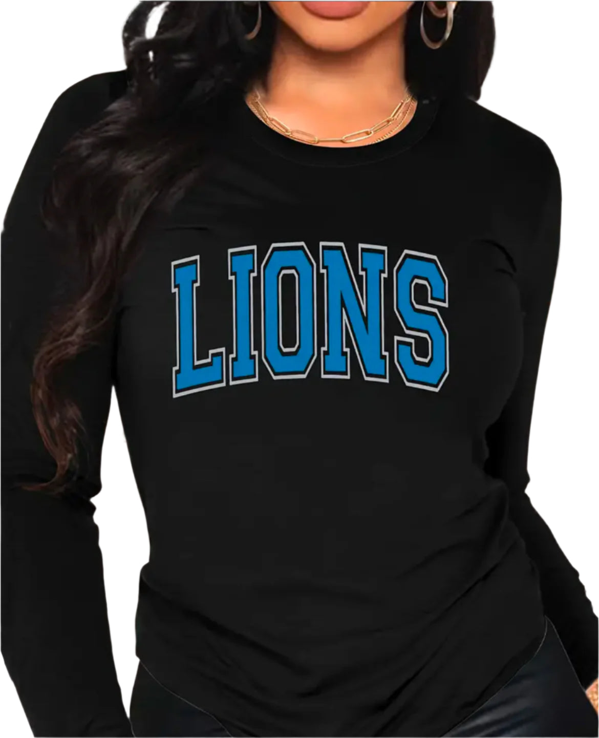 Detroit Lion's Black Long Sleeve Shirt, football