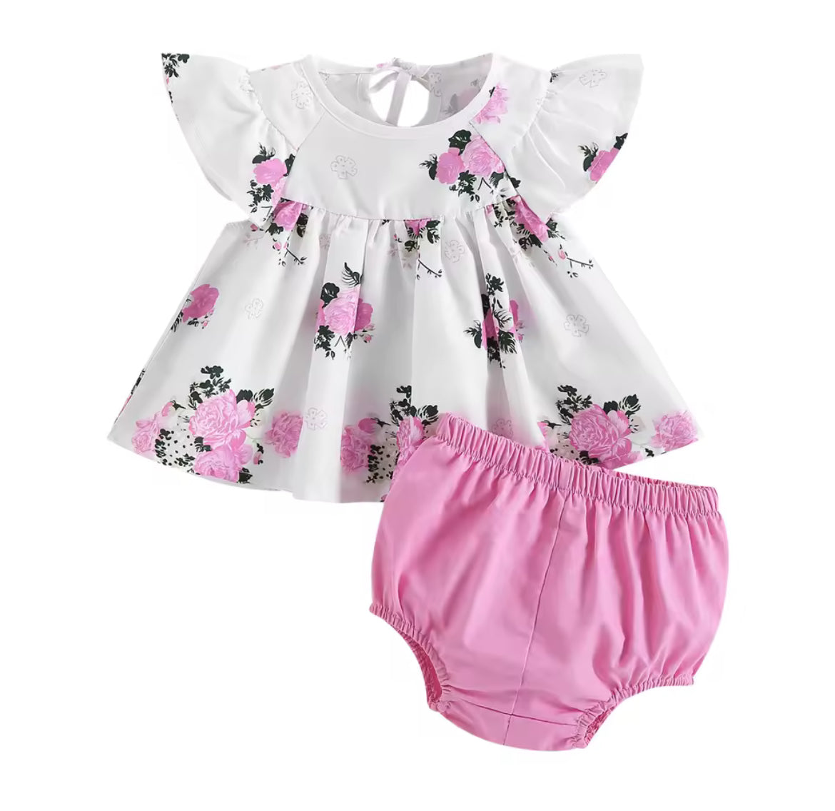 Pink Rose Print Outfit girl's, kids, baby, gift, outfit
