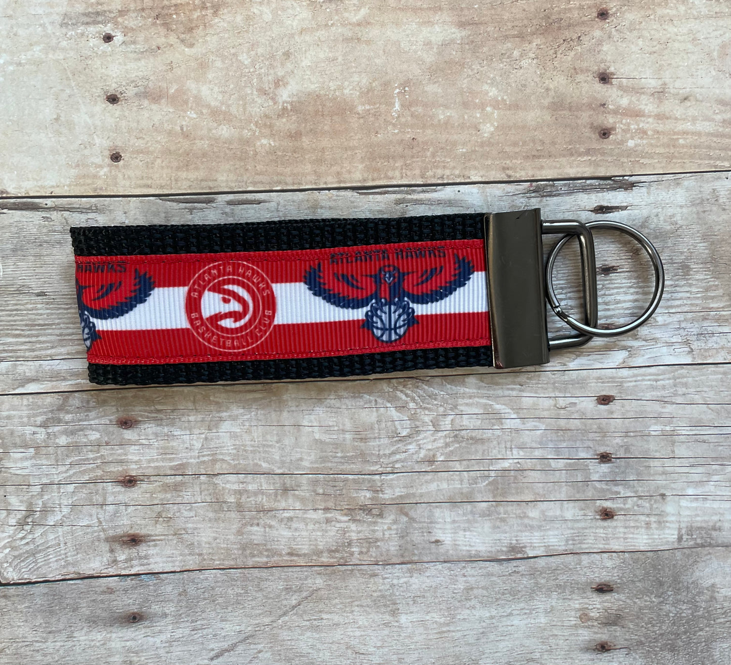 Atlanta Hawks Double Hair Bow and Key FOB, Basketball,