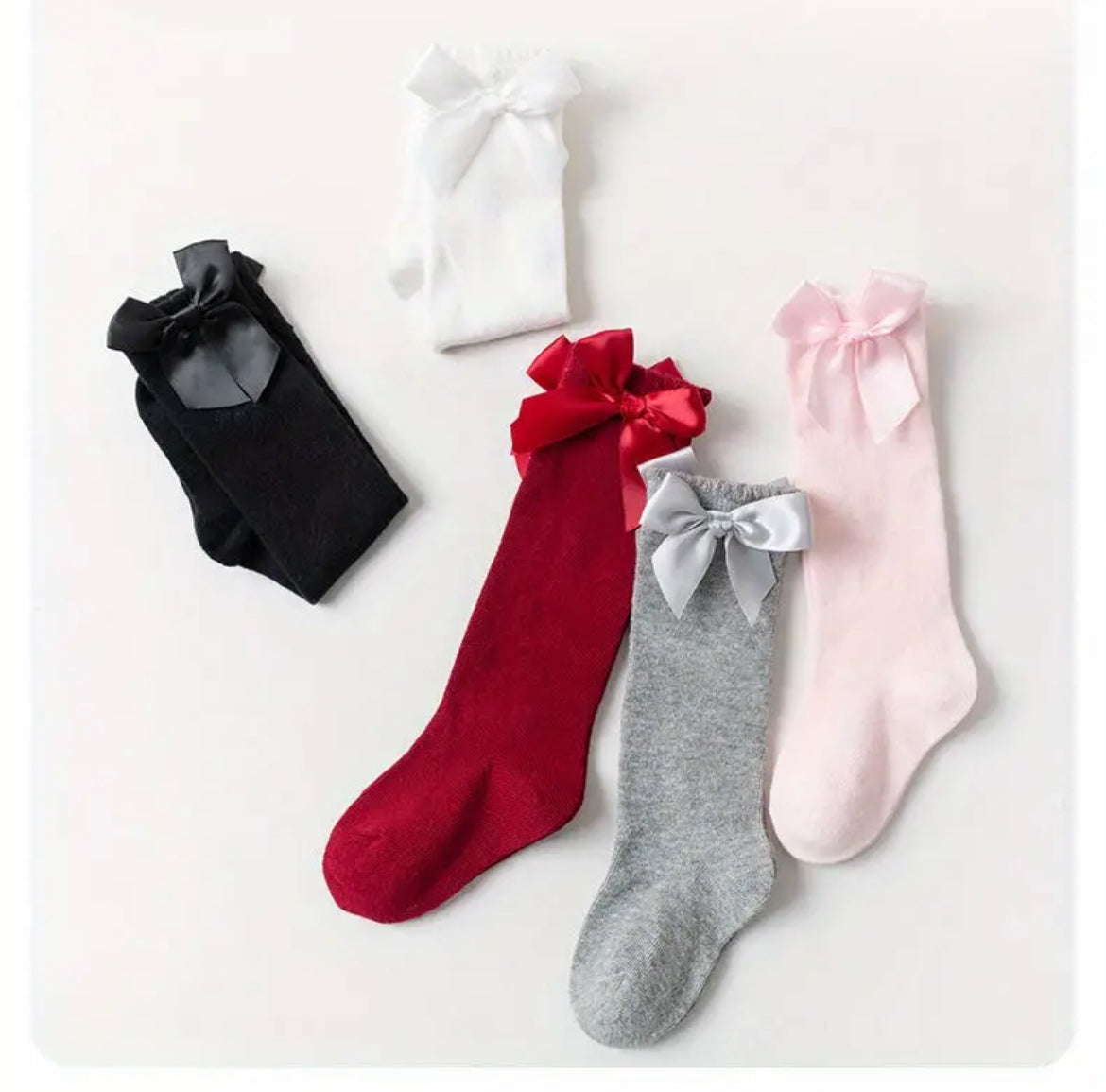 Knee Hi Socks with Bow, Kids, holiday, girl, school, clothing