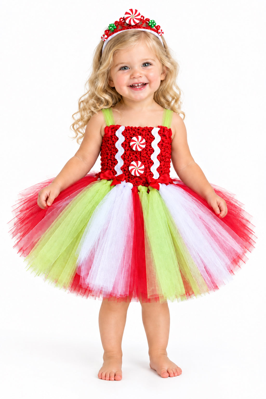 Peppermint Princess Tutu Dress & Crown, costume, toddler, girl,