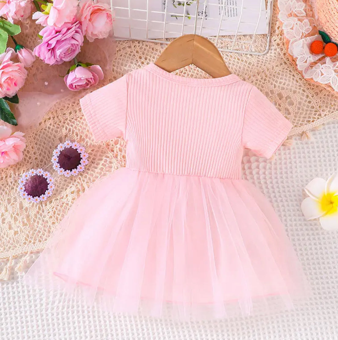 Pink Tutu Flower Dress, baby, toddler, girl, party