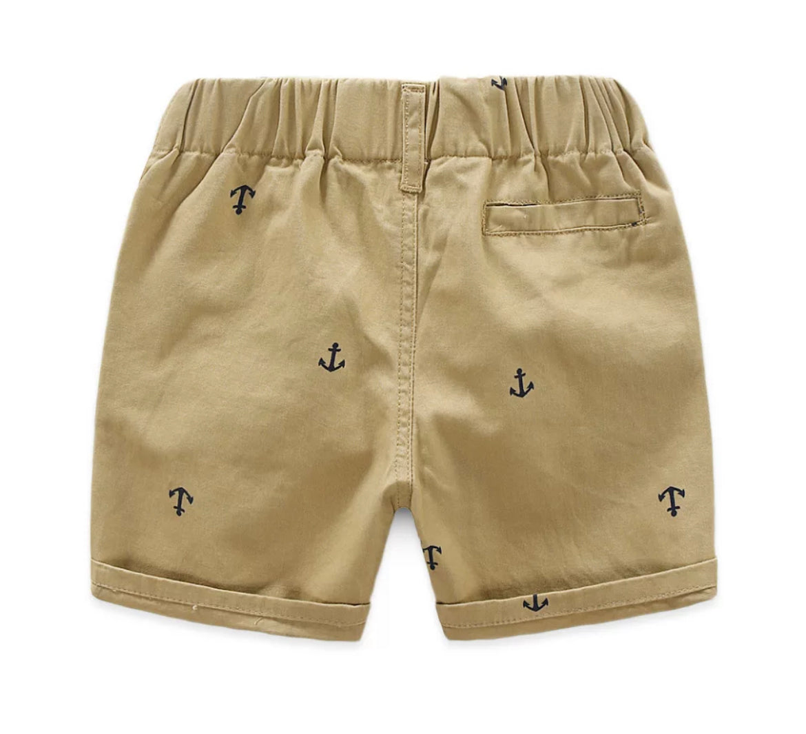 Khaki Nautical Shorts, kid, clothing, boy, anchor