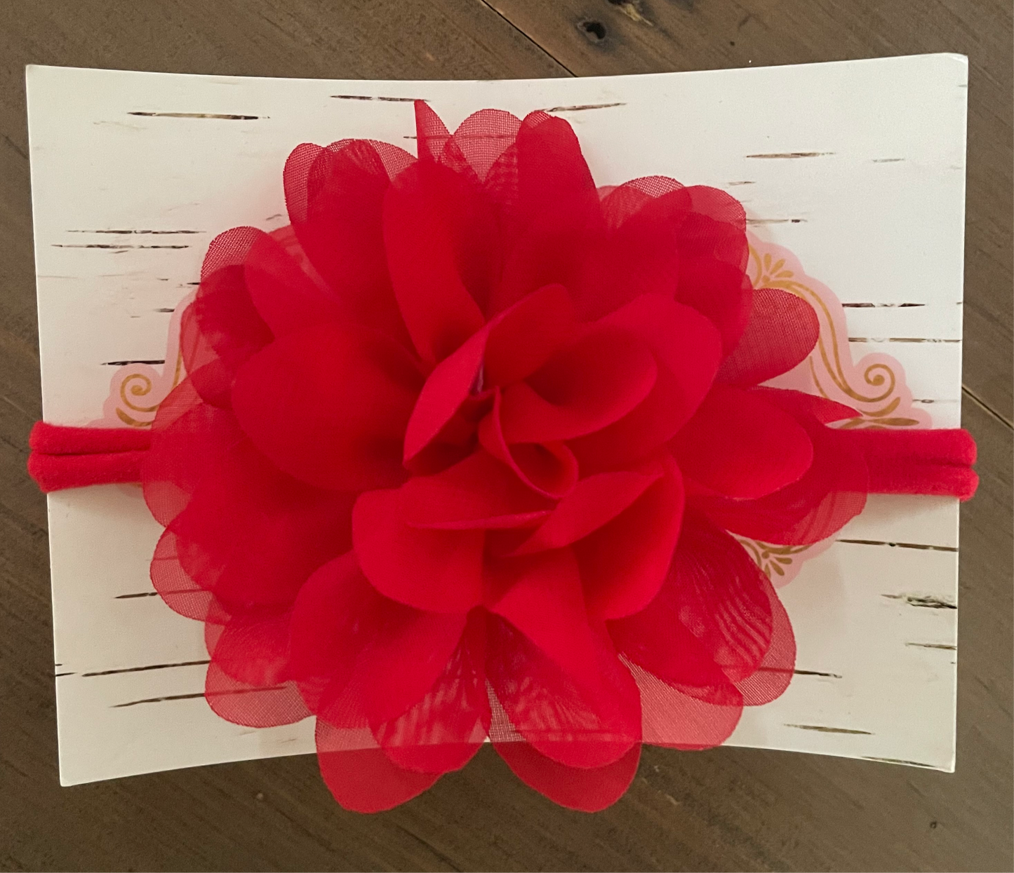 Red Flower Nylon Headband, baby, toddler, child