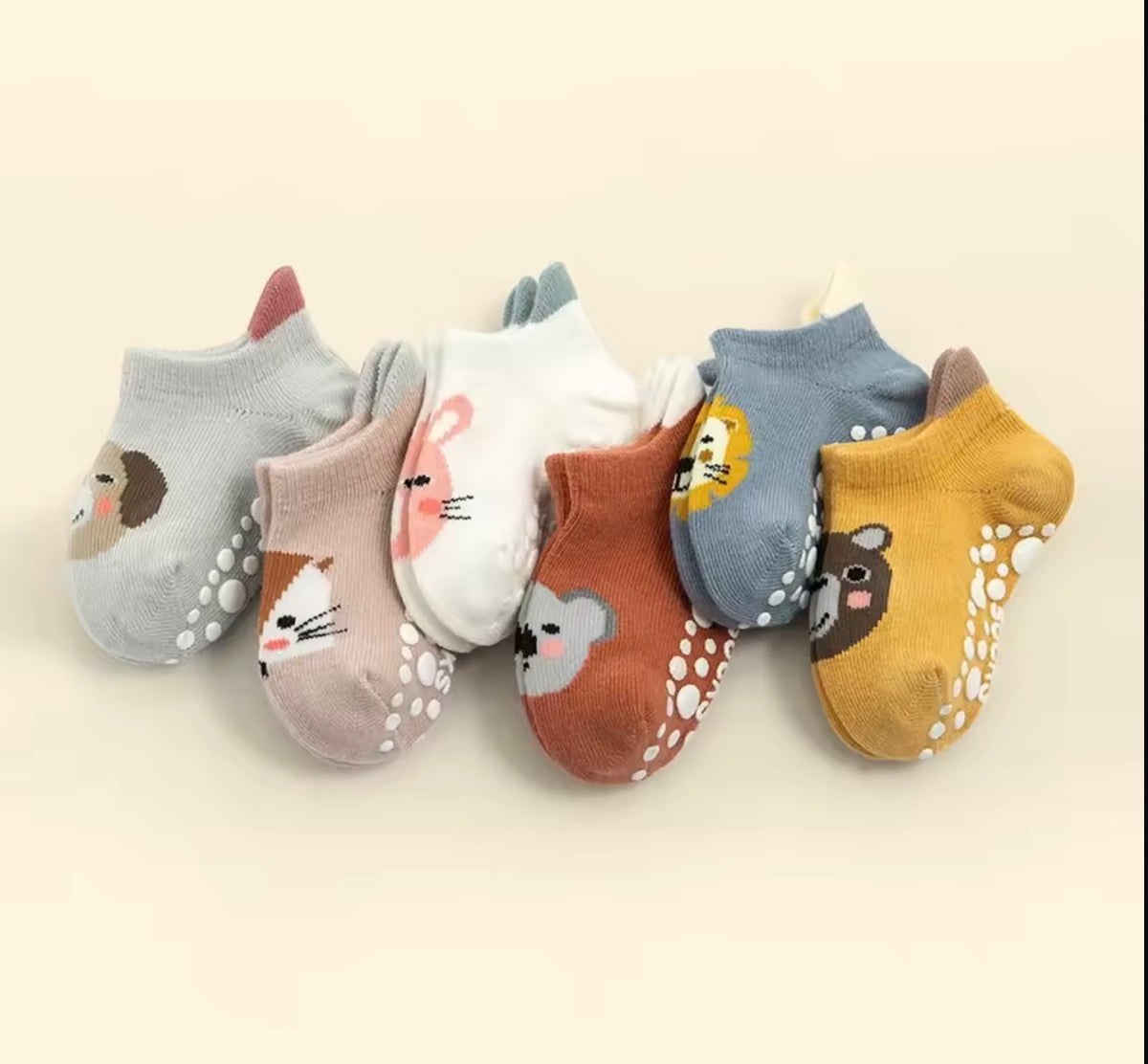 Baby Gripper Socks, animals, anti-slip, unisex