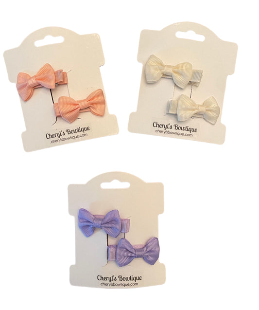 Mini Hair Bow Pastel Sets - clip, girl, baby