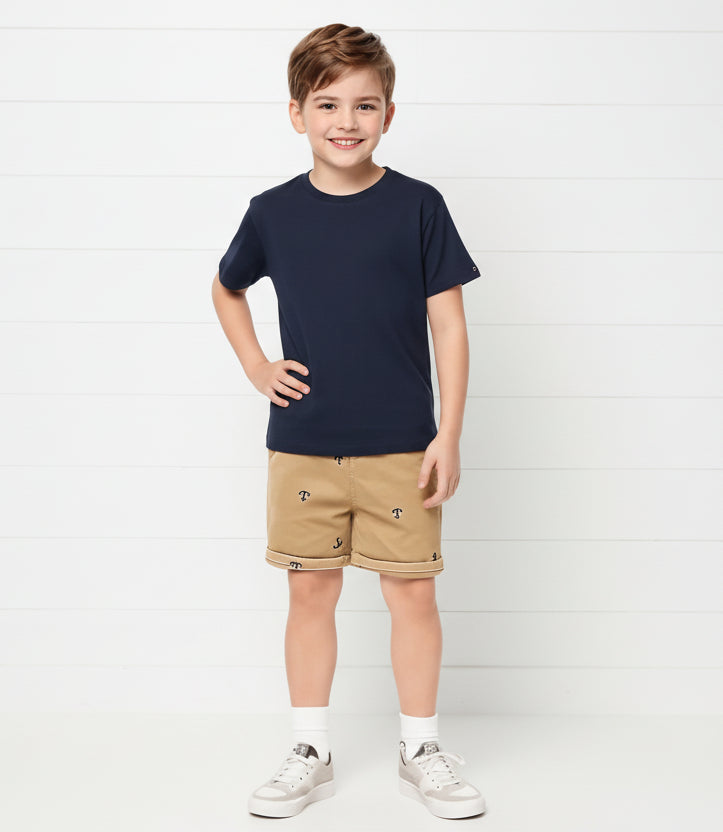 Khaki Nautical Shorts, kid, clothing, boy, anchor