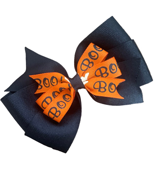 Boo Halloween Hair Bow, clip, girl, costume