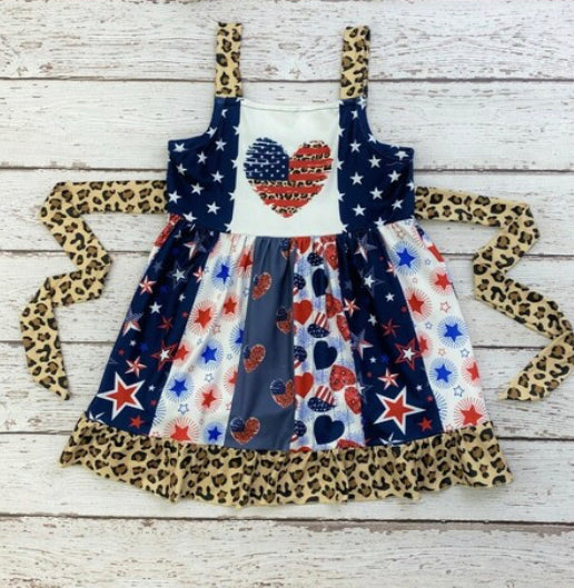 Patriotic Twirl Dress, girl's, Milk Silk, 4th of July, Kids clothing SALE (Reg: $12.95)