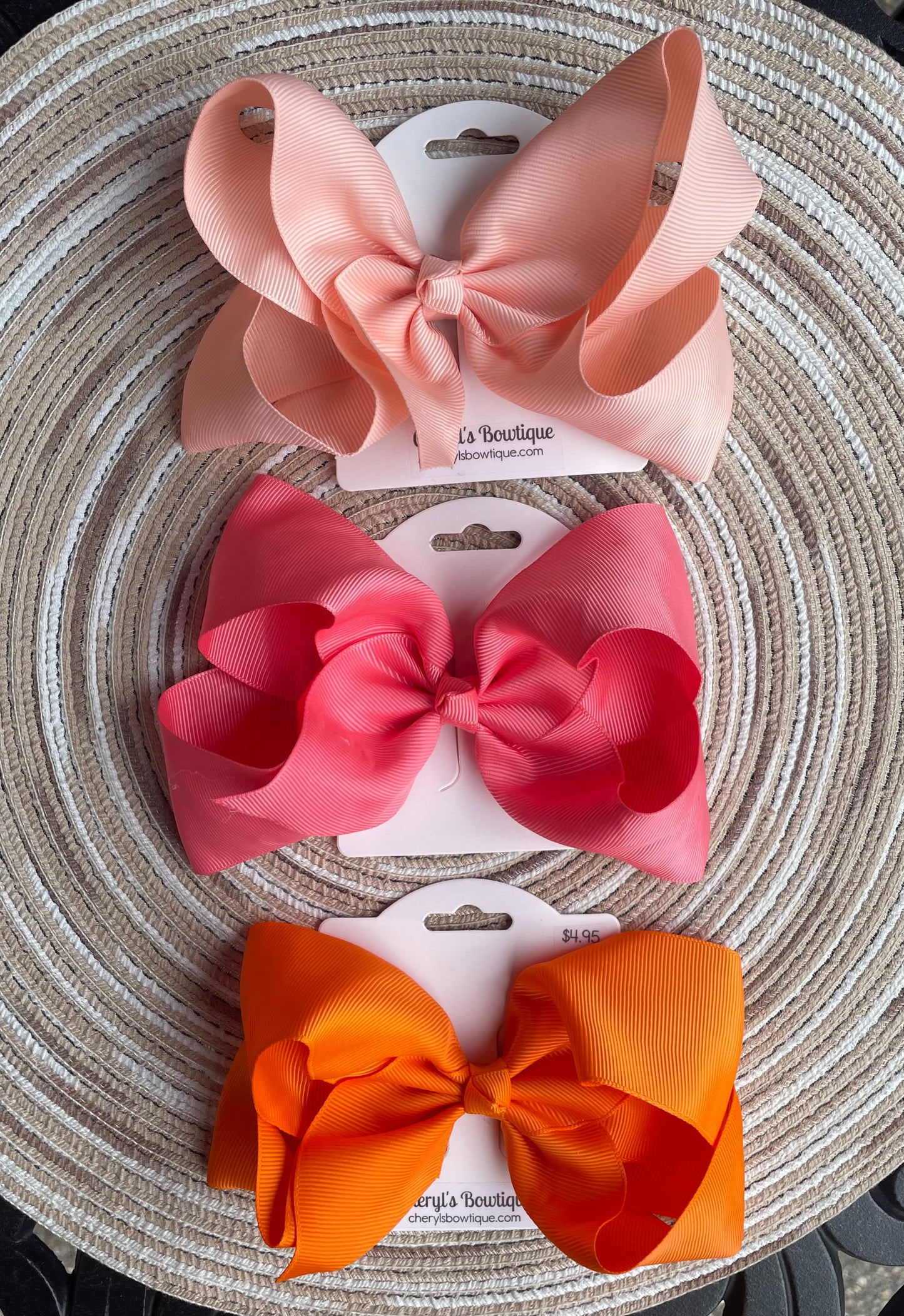 Boutique Loopy Hair Bow, Orange Hues, clip, girl