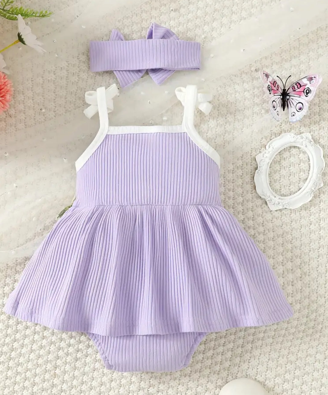 Purple Floral Skirted Romper, baby, Bodysuit, dress, infant, girl