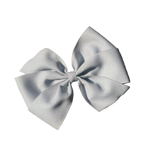 Silver Glitter Hair Bow, girl, holiday, Christmas