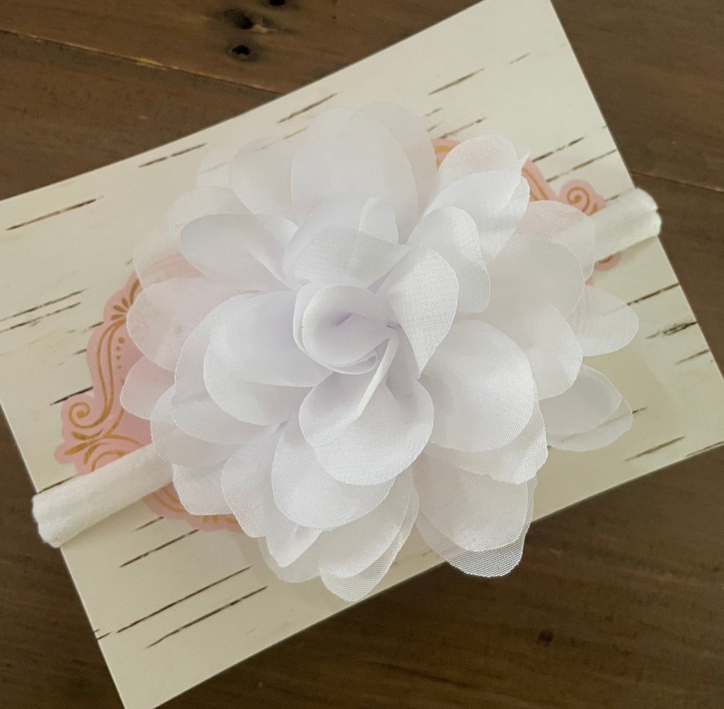 White Flower Nylon Headband, baby, toddler, child