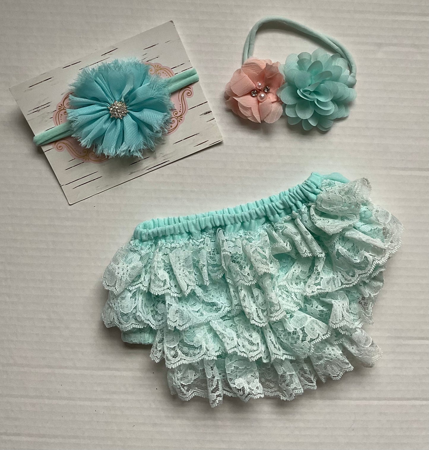 Ruffle Baby Bloomers, Diaper Cover, Aqua Blue