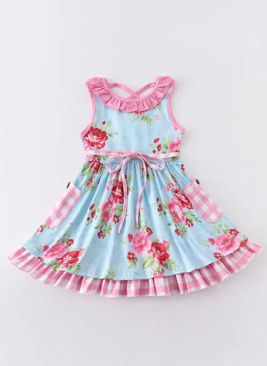 Blue Sleeveless Shabby Chic Twirl Dress, girl's, Milk Silk / SALE: Reg. $23.95