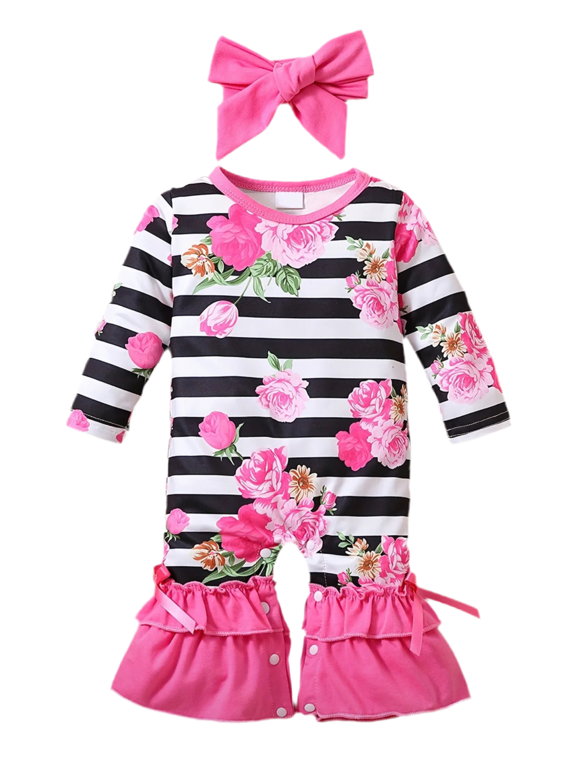 Ruffle Rose Romper, baby, infant, clothing, set, girl