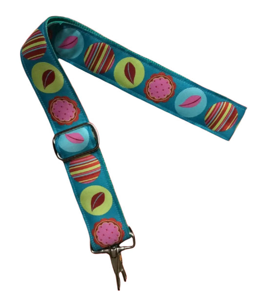 Turquoise Circle Design Purse/Instrument Strap, Crossbody, Violin, Gift