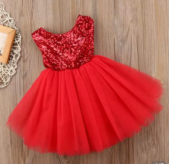 Sequin & Tulle Boutique Dress, 3 Colors, Toddler, Pink, Red, Black, girl