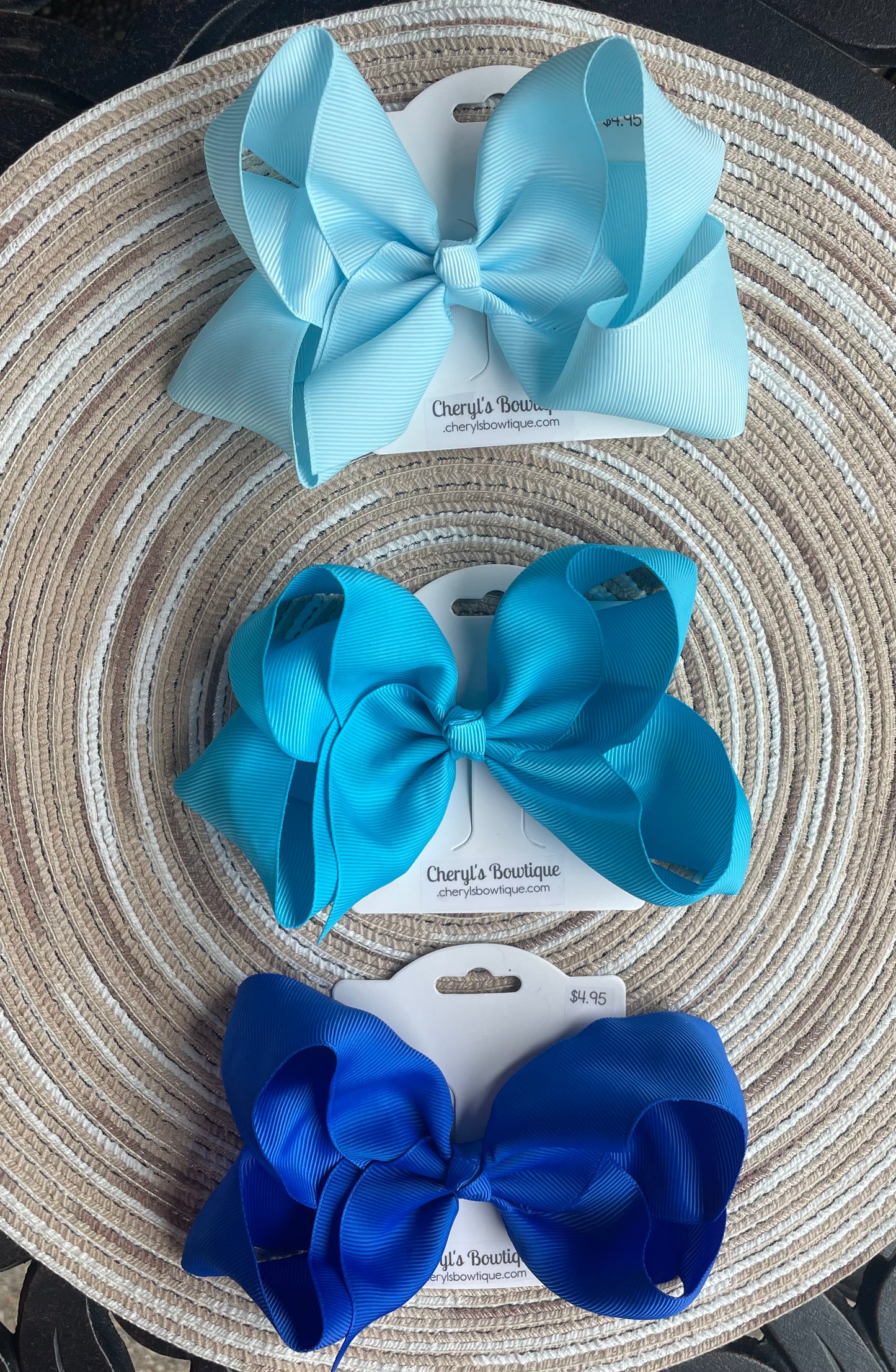 Boutique Loopy Hair Bow, Blue Hues, clip, girl