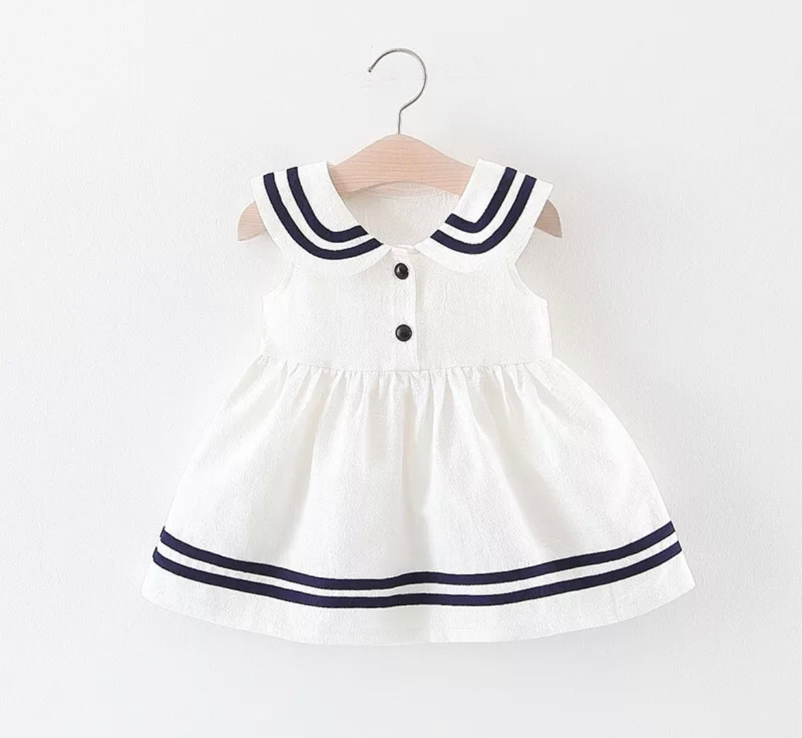 White Sailor Dress, girl's, Infant, kids clothing, toddler, nautical