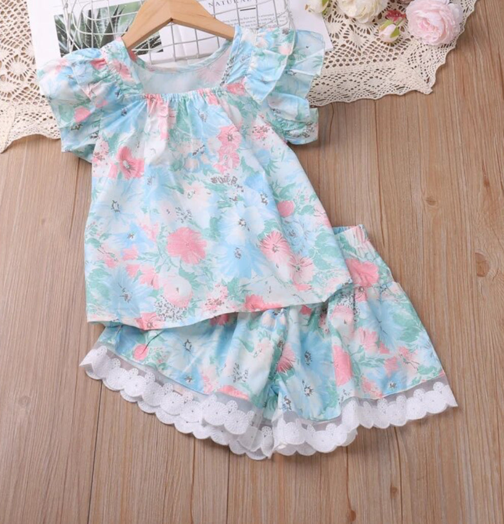 Shabby Chic Rose Short Set, girl, outfit, Spring/Summer / SALE: Reg. $19.95