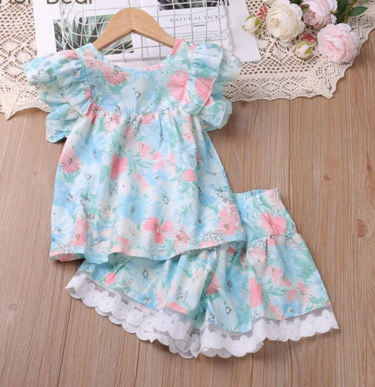 Shabby Chic Rose Short Set, girl, outfit, Spring/Summer / SALE: Reg. $19.95