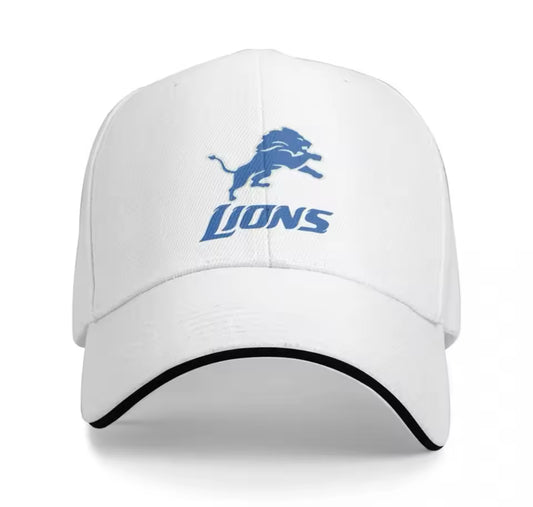 Detroit Lion's White Baseball Cap