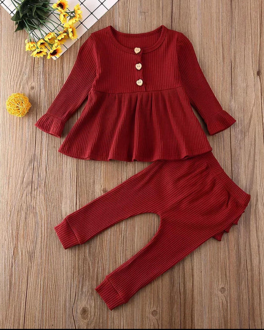 Red Ruffle Butt Outfit, set, girl's, gift