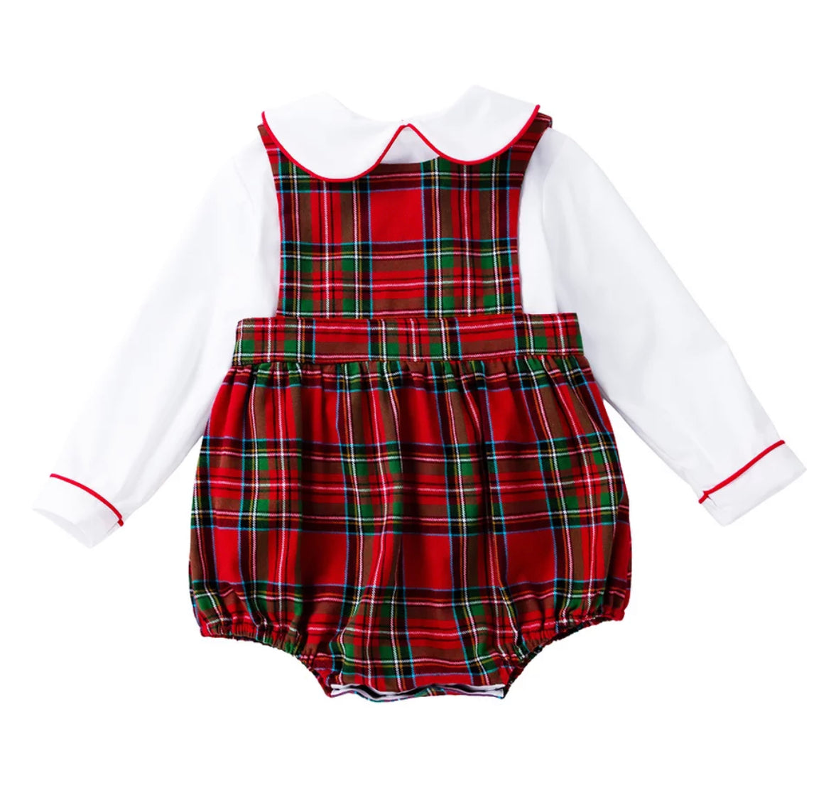 Red Tartan Plaid Romper, toddler, girl, holiday, baby