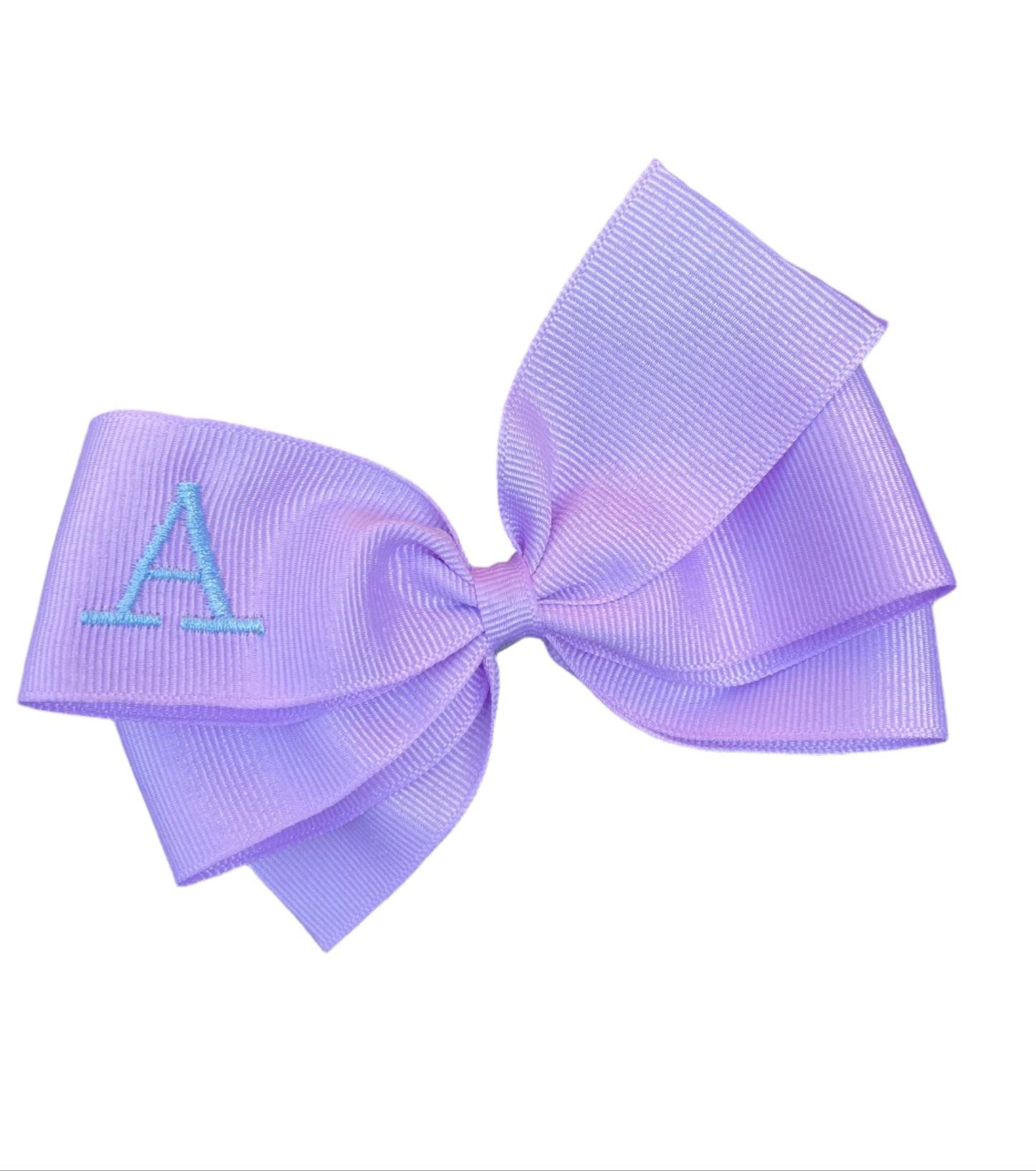 Light Purple Monogrammed Hair Bow w/Lime Green Initial, Personalized