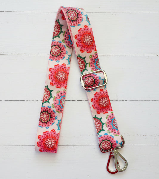 Pink Floral  Print Purse/Instrument Strap, Crossbody, Violin, Gift