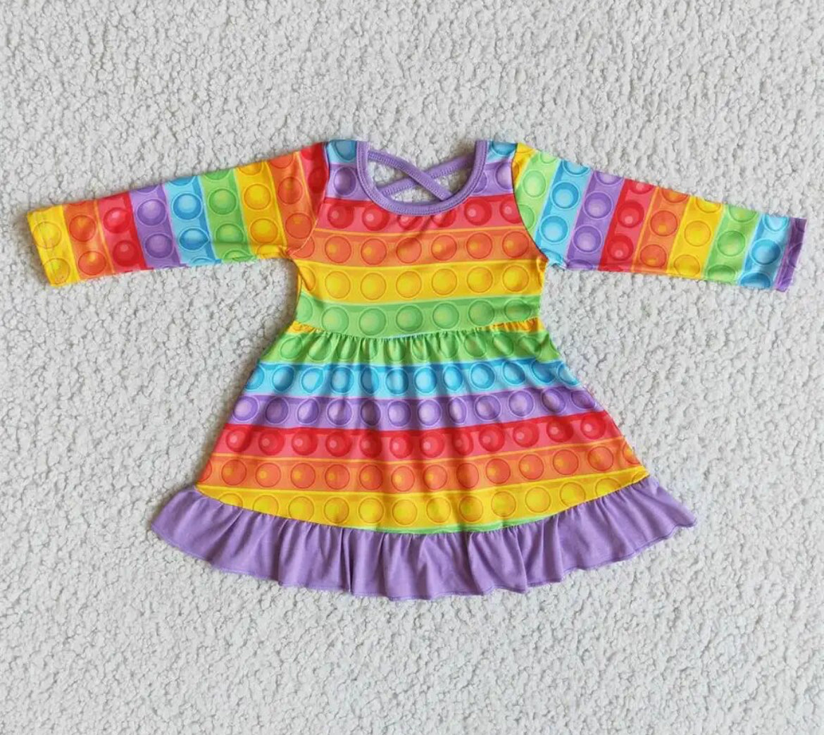 Rainbow Girls Twirl Dress, Milk Silk, kids, clothing