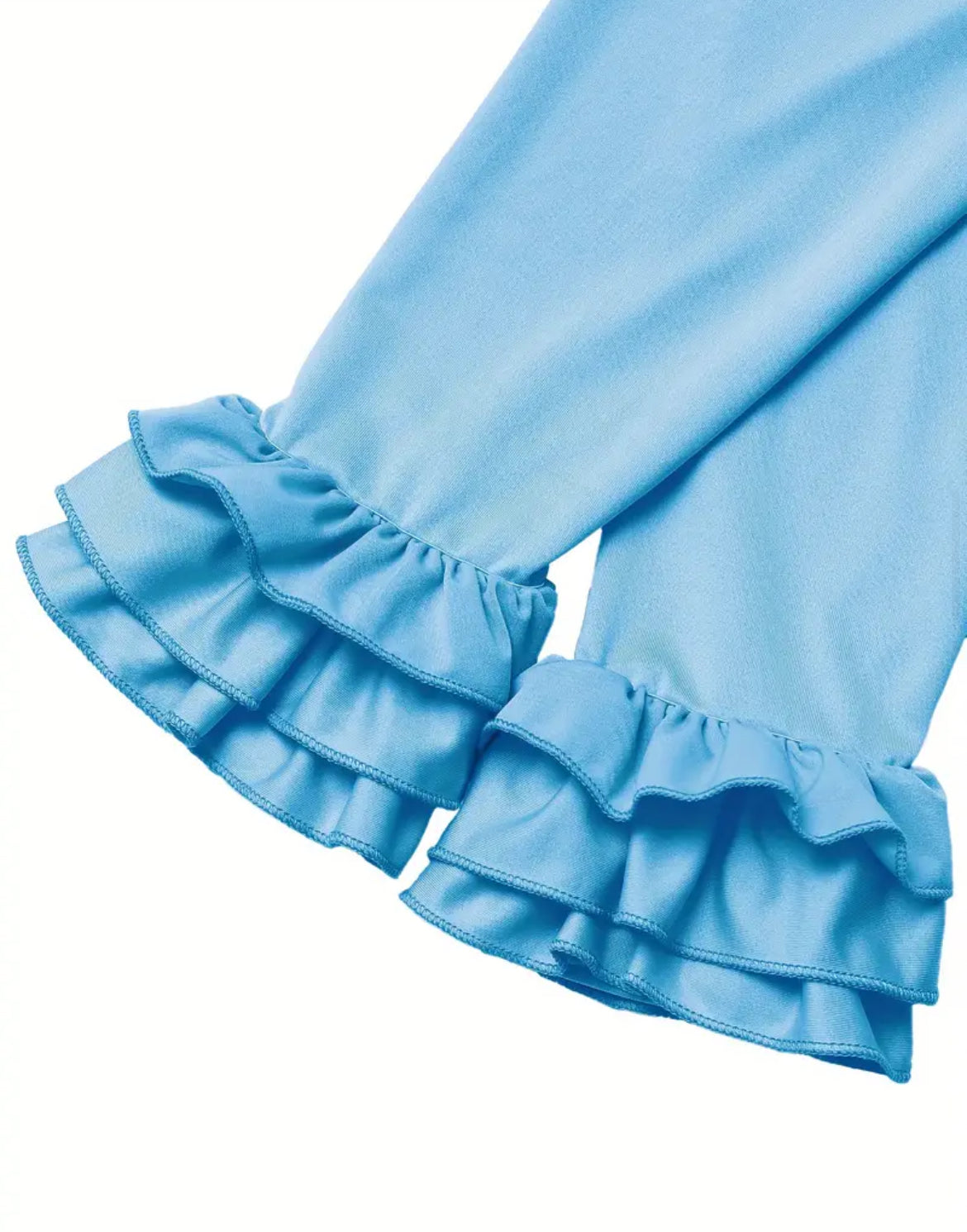 Blue Ruffle Leggings, kids, clothing, pants, girls