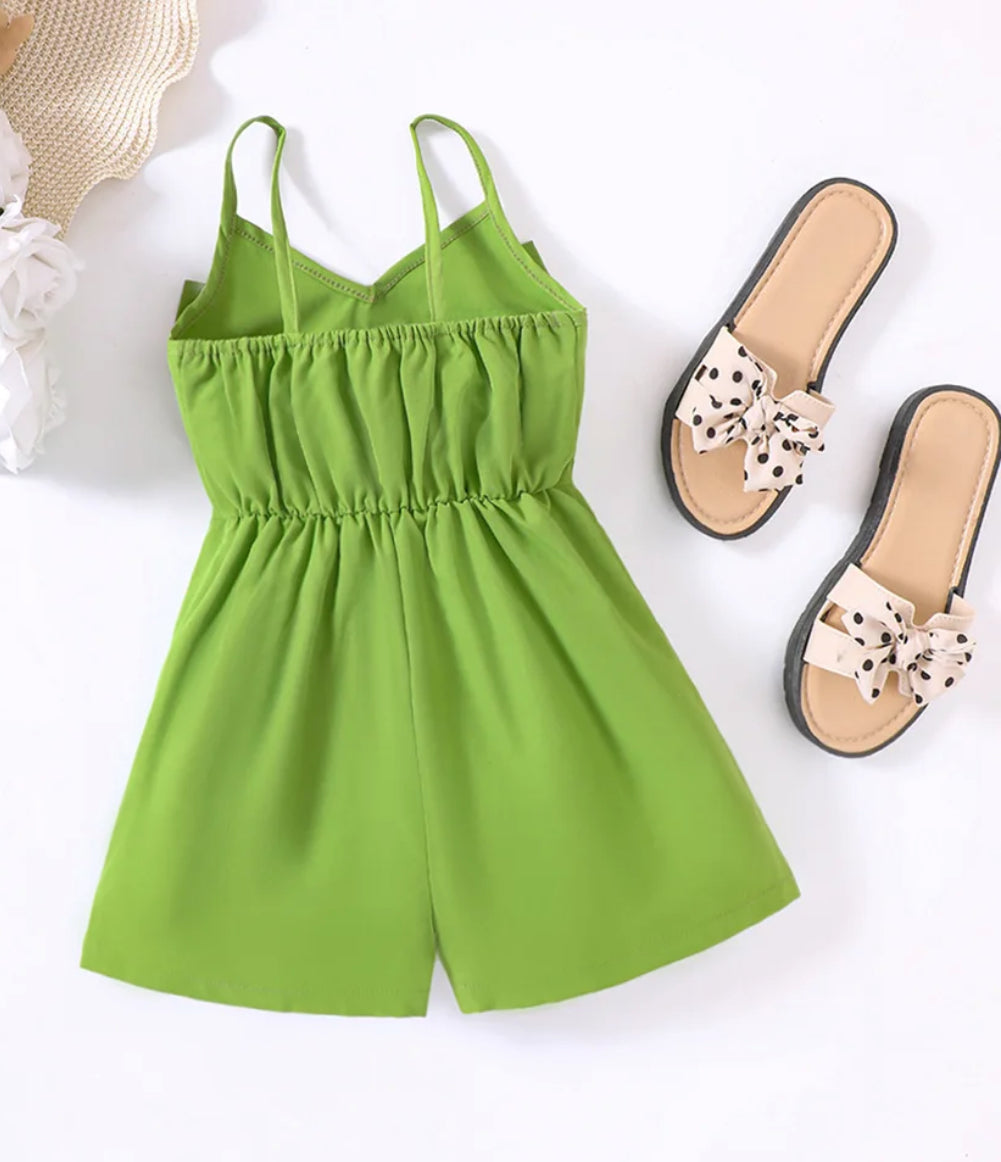 Bow Embellished Romper, 4 Colors, Jumper, Green, Pink, Blue, girl / SALE: Reg. $14.95