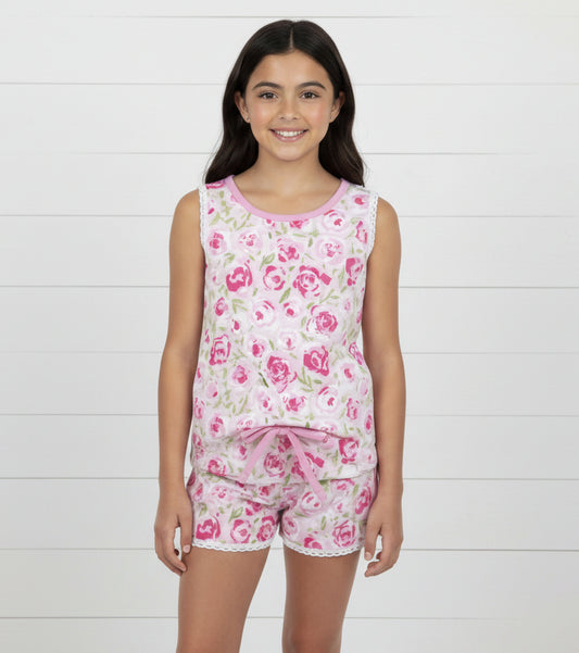 Pink Shabby Rose Short Set, girl, outfit, kids, set