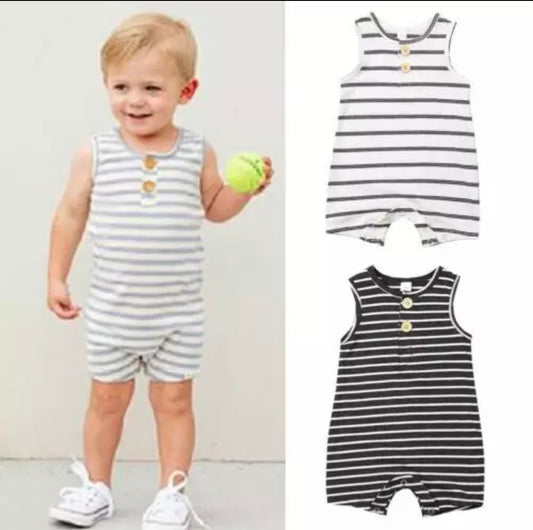 Mustard or Gray & White Striped Romper, baby, toddler, kids, onsie