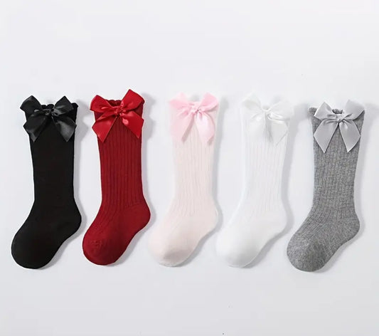 Knee Hi Socks with Bow, Kids, holiday, girl, school, clothing