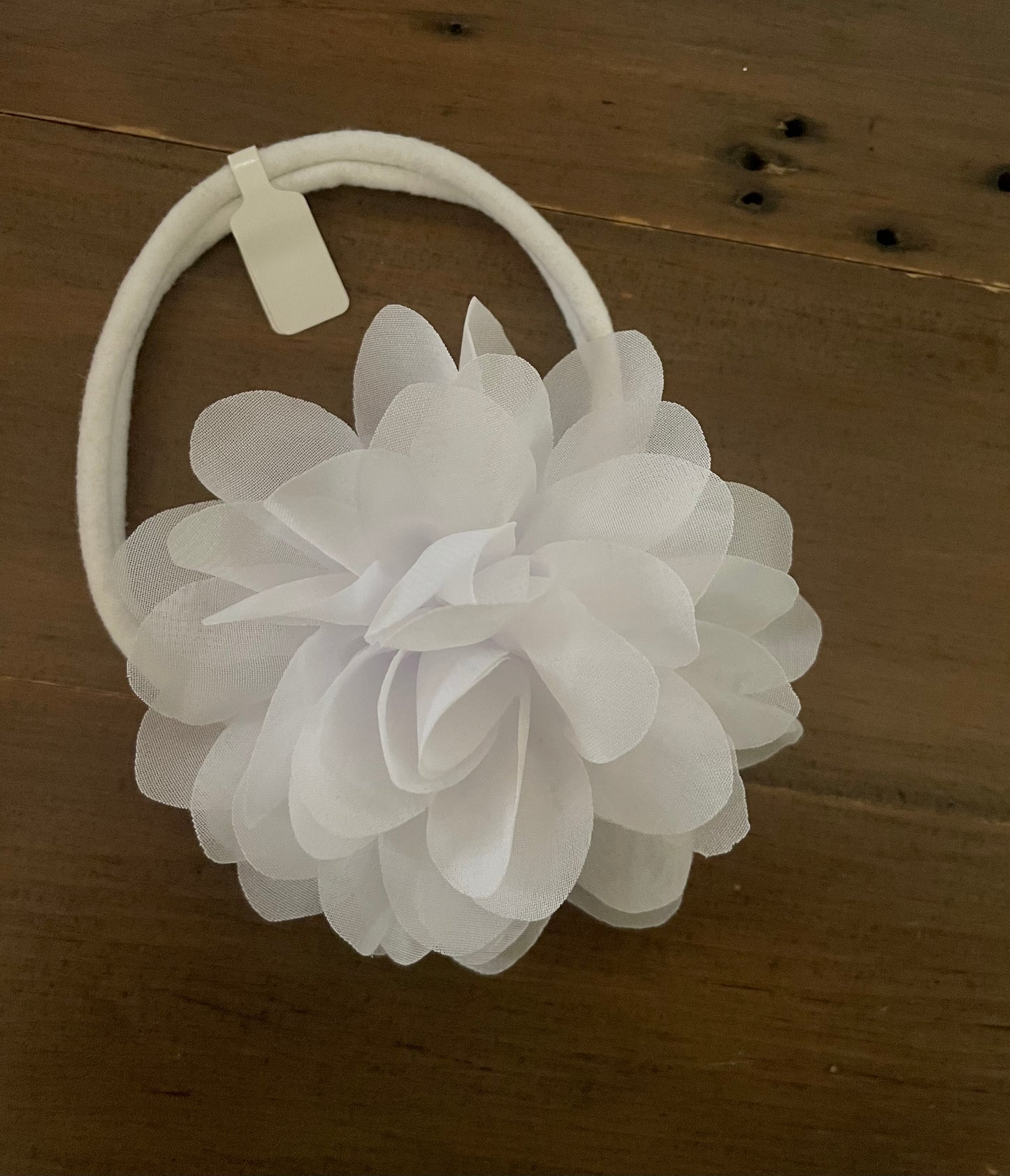 White Flower Nylon Headband, baby, toddler, child