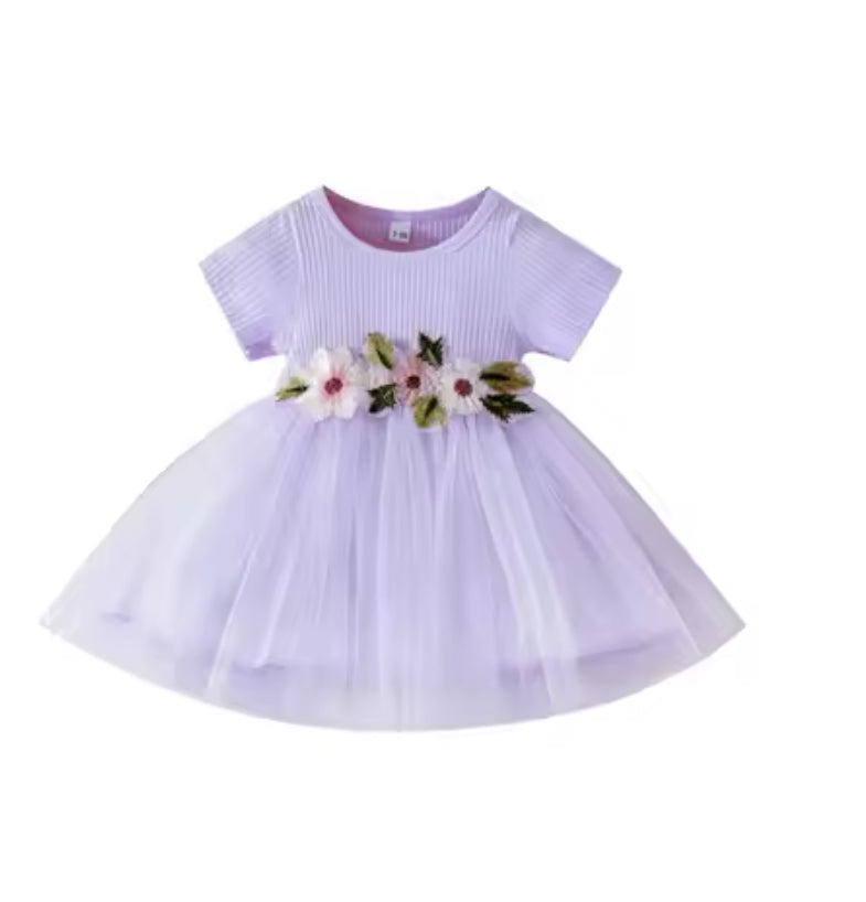 Purple Tutu Flower Dress, baby, toddler, girl, party