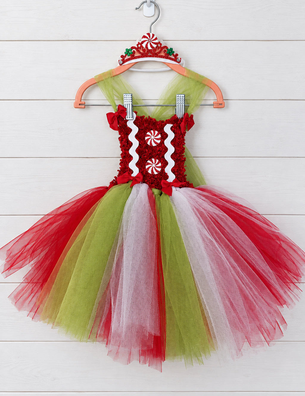 Peppermint Princess Tutu Dress & Crown, costume, toddler, girl,