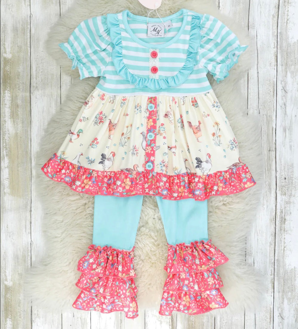 Barnyard Ruffle Outfit, kids, girl, set, leggings, SALE (Reg. $26.95)