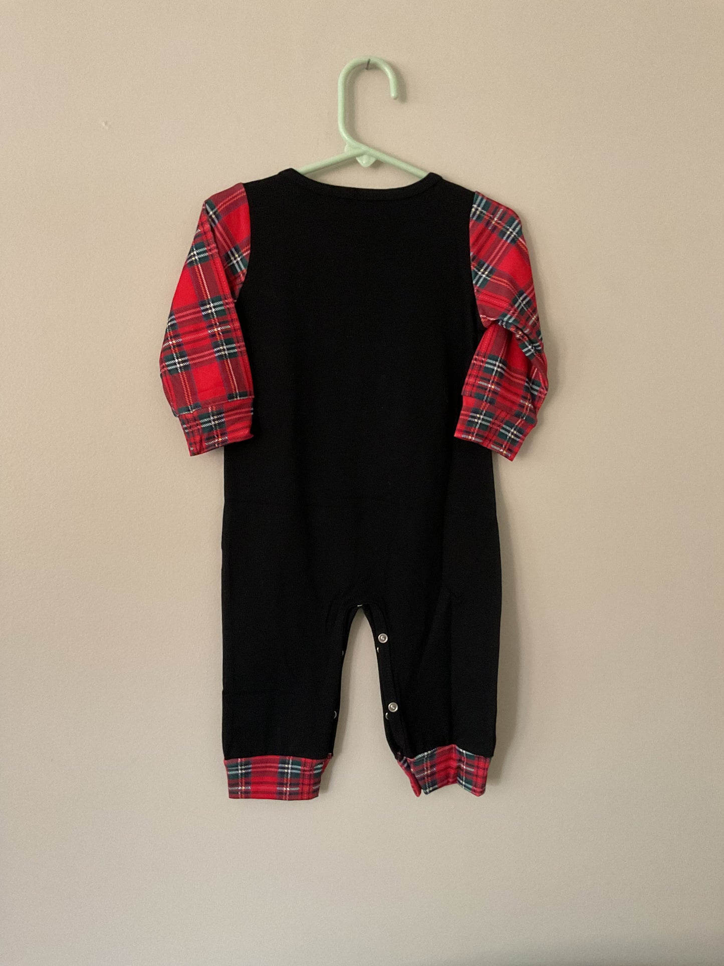 Buffalo Plaid Santa Romper, Baby, Infant, Winter, holiday