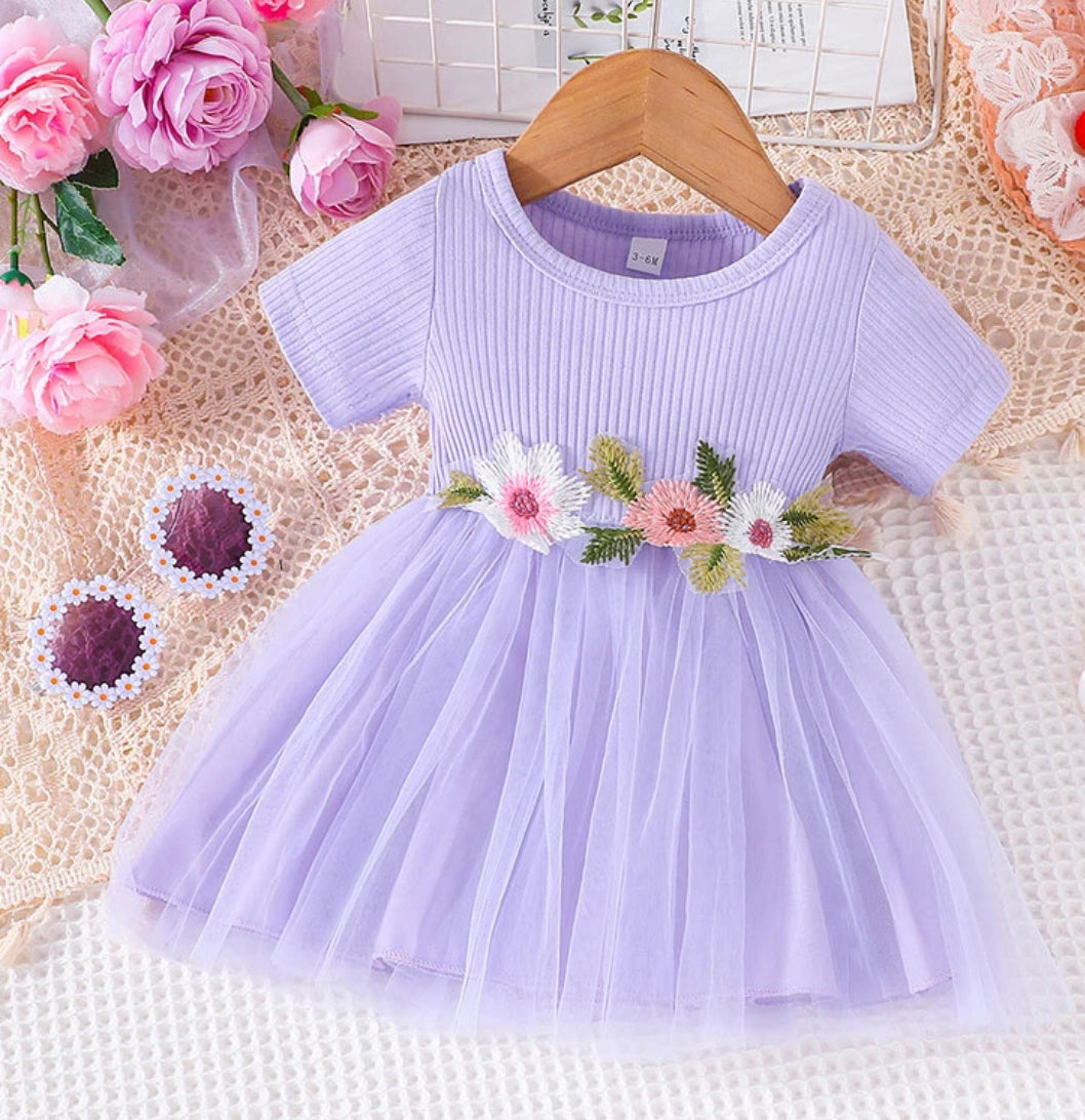 Purple Tutu Flower Dress, baby, toddler, girl, party