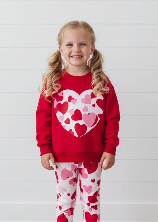 Sweet Heart Sweatshirt & Legging Outfit, girls, set, toddler / $10 SALE