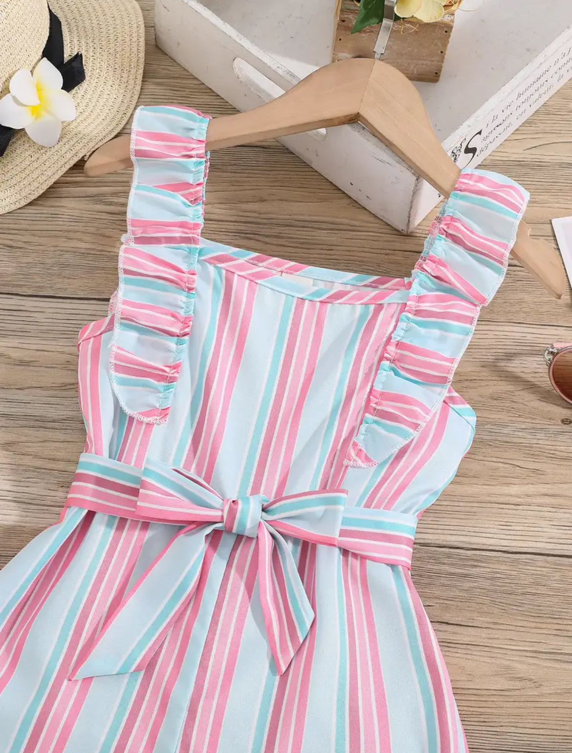 Pastel Striped Flutter Romper, girl, Jumper, Shorts, Summer / SALE: Reg. $12.95